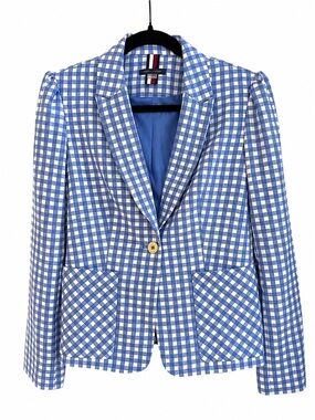 Tommy Hilfiger Blue Gingham Blazer